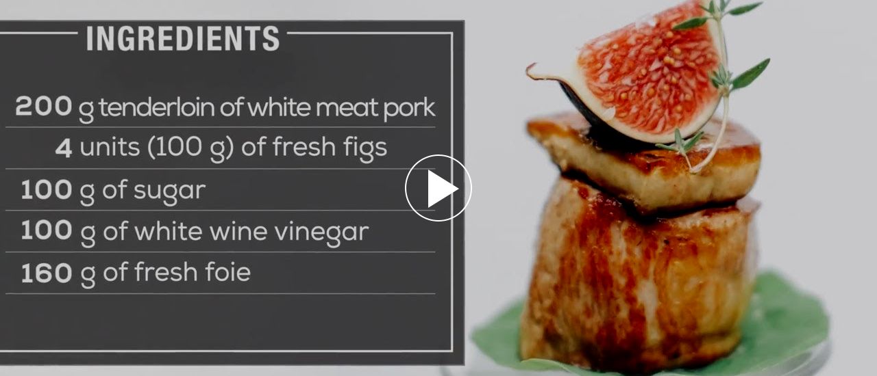 Embedded thumbnail for White meat pork tenderloin with foie and sweet and sour figs